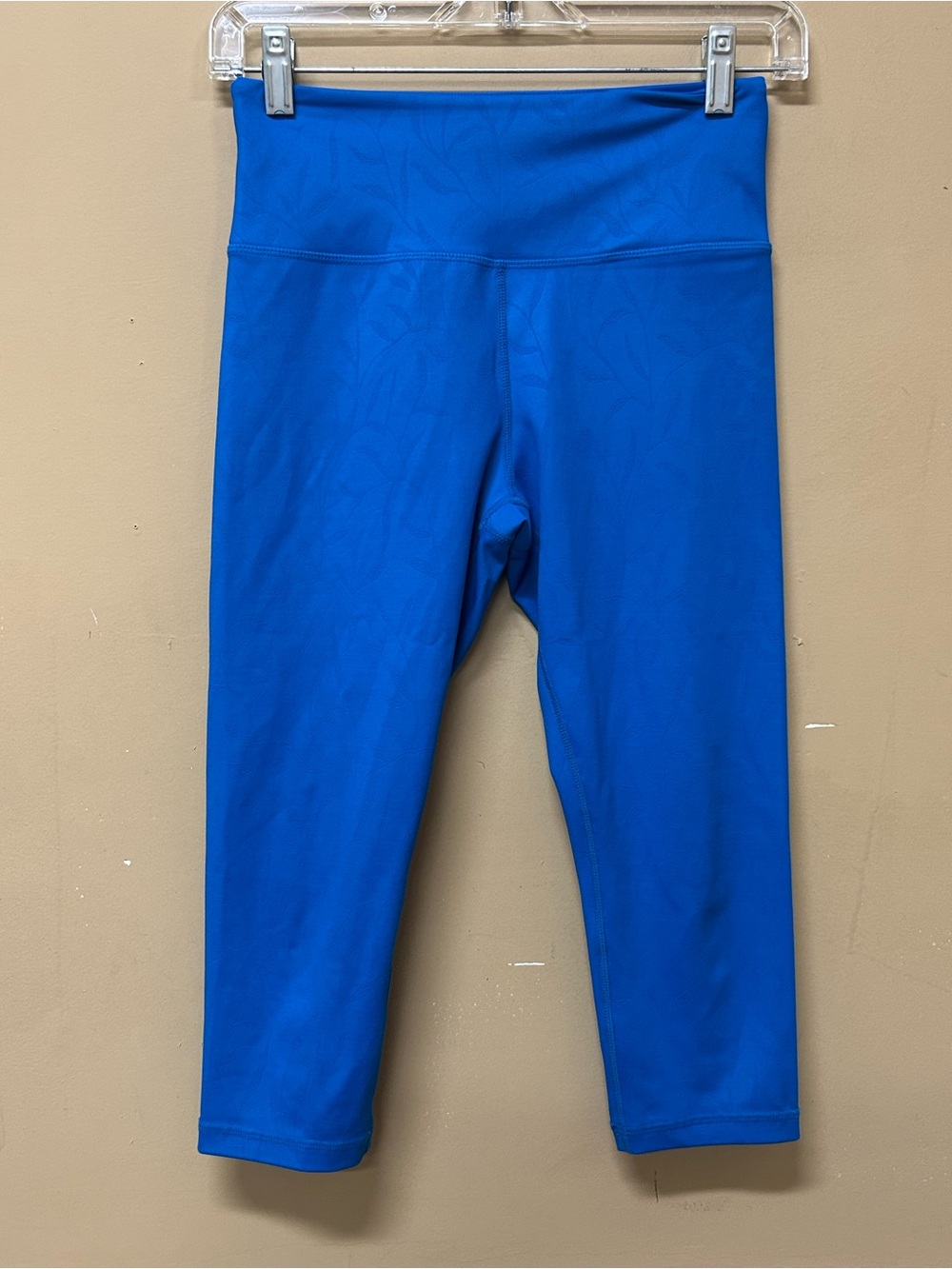 ZYIA Royal Blue Willow Leaf Light n Tight Hi-Rise Crop Leggings Women's Size 4